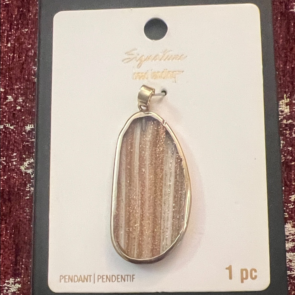 Signature Gold and Brown Pendant Necklace